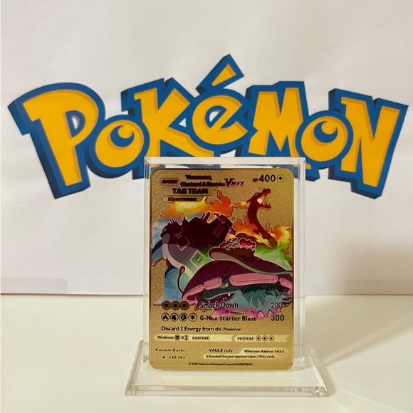 Pokémon Toys Pokmon Venusaur Charizard Blastoise Vmax 4323 Metal Gold Rare Poshmark